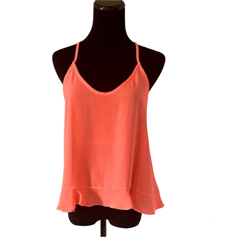 LUSH Ruffle Trim Asymmetrical Top Size Medium - Picture 2 of 6